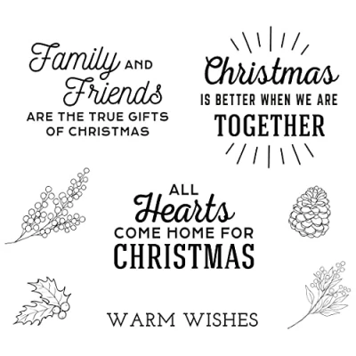 Abbildung von Spellbinders Home for Christmas Sentiments Clear Stamp (STP 057) (DISCONTINUED)