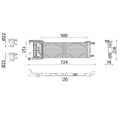 Abbildung von MAHLE ORIGINAL CLC 325 000P Ölkühler, Automatikgetriebe