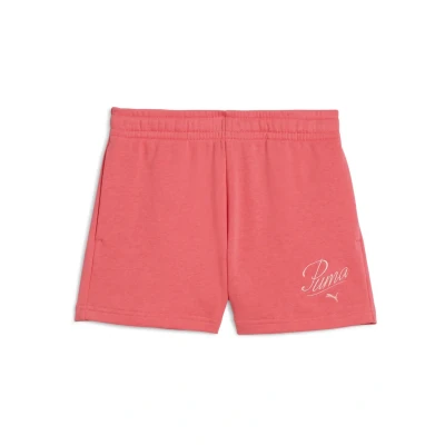 Abbildung von Puma Essentials Script Shorts Teenager Für Damen Kinder Mit Print Peach Frost Größe: 7 8Y