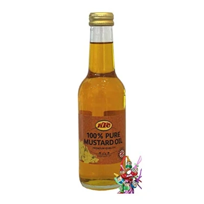 Abbildung von yoaxia ® [ 250ml ] KTC Reines Senföl für Ayurwera Massage Anwendungen / 100% PURE MUSTARD OIL + ein kleiner Glücksanhänger gratis