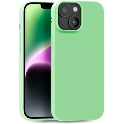 Abbildung von MyGadget Hülle kompatibel mit iPhone 14 robuste Silikon Schutzhülle TPU Case Slim Silikonhülle Back Cover Ultra Kratzfest Handyhülle matt Mint