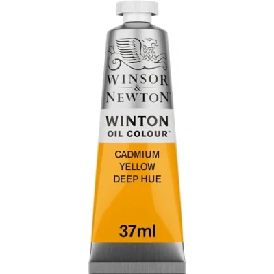 Abbildung von Winsor &amp; Newton 1414115 Winton, feine hochwertige Ölfarbe 37ml Tube mit gleichmäßiger Konsistenz, Lichtbeständig, hohe Deckkraft, Reich an Farbpigmenten Kadmium Gelb dunkel Farbton