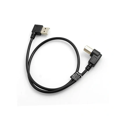 Abbildung von System S USB A Stecker 90 Grad Links Gewinkelt zu Typ B Rechts Adapter Kabel 50 cm