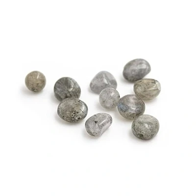 Abbildung von Vintageparts Nuggets Perlen aus Labradorit 10 Stück zum auffädeln und Schmuck selber Machen