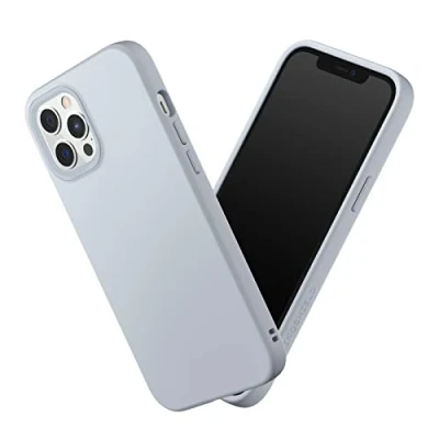 Abbildung von RhinoShield Case kompatibel mit [iPhone 12 Pro Max] SolidSuit Stoßdämpfende &amp; schlanke Schutzhülle Premium Finish 3.5 Meter Fallschutz Austauschbare Kamera Ringe Silbergrau