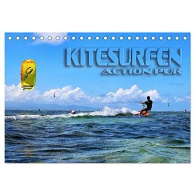 Abbildung von Kitesurfen Action pur (Tischkalender 2025 DIN A5 quer), CALVENDO Monatskalender