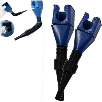 Abbildung von 2 Stück Trichter Mit Schlauch,Kunststoff Ausziehbarem Flexiblem Auslauf,Trichter Sieb Für Auto Benzin, Diesel, Scheibenwaschflüssigkeit, Adblue, Wasser, Öl, Kraftstoff (Blau)