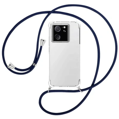 Abbildung von mtb more energy® Handykette kompatibel mit Xiaomi 13T, 13T Pro dunkelblau Smartphone Hülle zum Umhängen Anti Shock Full TPU Case