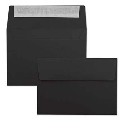 Abbildung von 200x Briefumschläge Schwarz DIN C6 Format 11,4 x 16,2 cm Haftklebung Kuverts ohne Fenster Weihnachten, Grußkarten &amp; Einladungen Für A6 A4 Papier