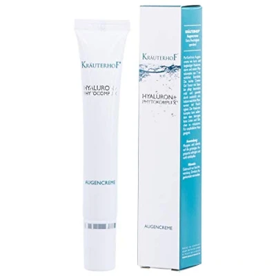 Abbildung von Kräuterhof® Augencreme (20ml) reduziert Linien &amp; Falten, spendet intensive Feuchtigkeit mit Hyaluronsäure Phytokomplex, Squalan pflegt die Haut besonders mild, für empfindliche geeignet