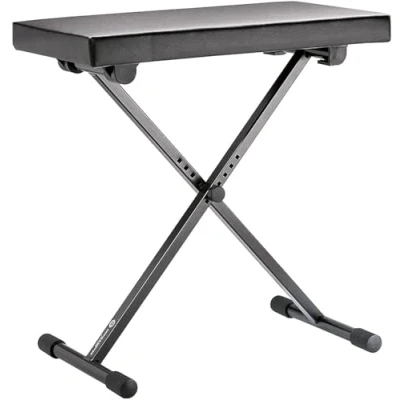 Abbildung von K&amp;M 14065 Keyboardbank Schwarz aus Stahl, Kunstleder Polstersitz mit breiter Sitzfläche flach zusammenlegbar