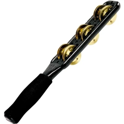 Abbildung von Meinl Percussion Professional Jingle Stick 2 reihiger Schellenstab ABS Kunststoff / Messing, Schwarz Gold (JG1B BK)
