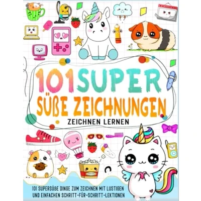 Abbildung von zeichnen lernen 101 süße zeichnungen: Erstellen Sie Ihre eigenen supersüßen Dinge mit Schritt für Zeichenseiten und verleihen Ihrem Design lebendige Farben.