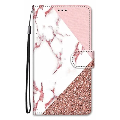 Abbildung von Nodigo EU für Samsung Galaxy A35 5G Hülle Leder Magnetisch Kickstand mit Kartenfach Tier Muster Motiv Lustig Design Book Flip Hüllen Handyhülle Tasche Case Marmor