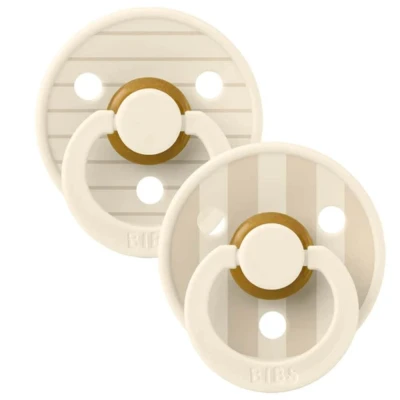 Abbildung von BIBS Studio Colour Schnuller 2er Pack Latex Größe 2 Rund, Pin/Ivory Vanilla Mix