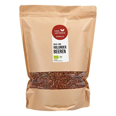Abbildung von teeverliebt Bio Rooibos Tee Wald und Holunderbeeren 1000 g I Loser Rotbusch koffeinfrei Fruchtige Beeren &amp; Würziger Roibusch Aus kontrolliert biologischem Anbau 1 kg
