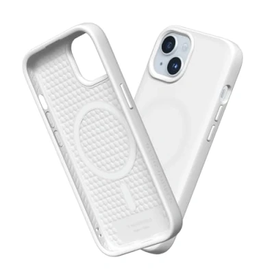 Abbildung von RhinoShield Case kompatibel mit [iPhone 15] SolidSuit MagSafe Stoßdämpfende &amp; schlanke Schutzhülle Premium Finish 3.5 Meter Fallschutz Weiß