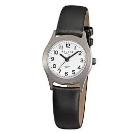 Abbildung von Regent F 871 Damenuhr Titan mit Lederband