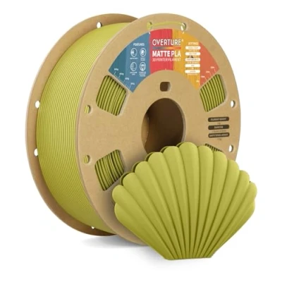 Abbildung von OVERTURE Matte PLA Filament 1.75mm, Rolle 1kg Spule (2.2lbs), Maßgenauigkeit +/ 0.02mm, für 3D Drucker (Bambusgrün)