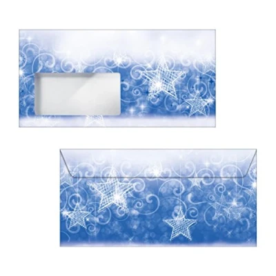 Abbildung von SIGEL DU082 Briefumschläge Weihnachten &quot;Christmas Greetings&quot;, gummiert, Fensterstanzung, DIN lang, 25 Stück