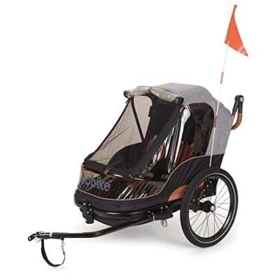 Abbildung von 2 In 1 Fahrradanhänger Bobike Für Kinder Schwarz/Grau