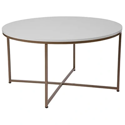 Abbildung von Flash Furniture Hampstead Collection Couchtisch moderner mit überkreuztem Goldrahmen