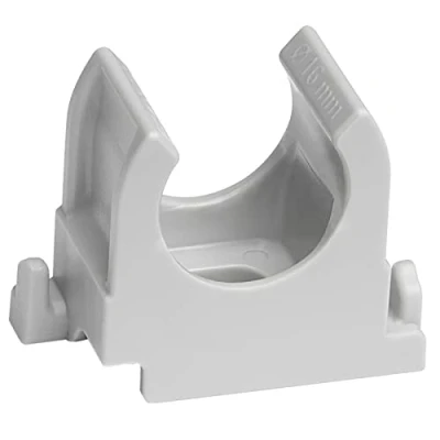 Abbildung von SOMA Rohrclip aus Kunststoff, grau, 16 mm, 200 Stück, Klemmschelle, Rohrklemme