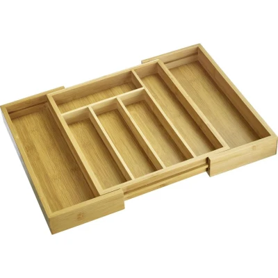 Abbildung von Westmark Besteckeinsatz ausziehbarer Schubladeneinsatz für Besteck und Kochutensilien, praktischer Organizer gängige Schubladen, 5 bzw. 7 Kammern Bambus, 29 48 cm