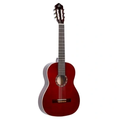 Abbildung von Ortega Guitars rote Konzertgitarre 4/4 Größe Family Series inklusive Gigbag Mahagoni / Fichtendecke (R121WR)