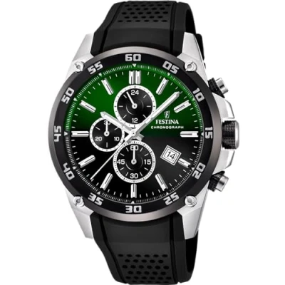 Abbildung von Festina F20330/B Herrenuhr Chronograph Schwarz/Dunkelgrün