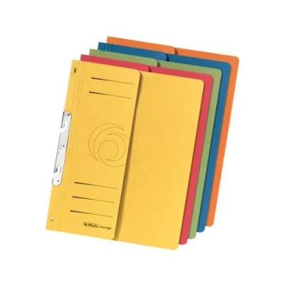 Abbildung von Herlitz 5976055 Einhakhefter A4 mit 1/2 Vorderdeckel und kaufmännischer Heftung, 5 Stück (Farbig Sortiert, 3er Pack)