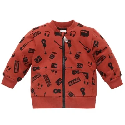 Abbildung von Pinokio Jacke Lets Rock, rot Musikmuster, Jungen 62 122 (68)