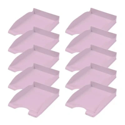 Abbildung von DONAU 7466101PL 23 Briefablage Standard/Violette Pastellfarbe/ 10 Stück A4 / Briefkorb Moderne und Stapelbare Ablage/Schreibtischablage/Polystyrol
