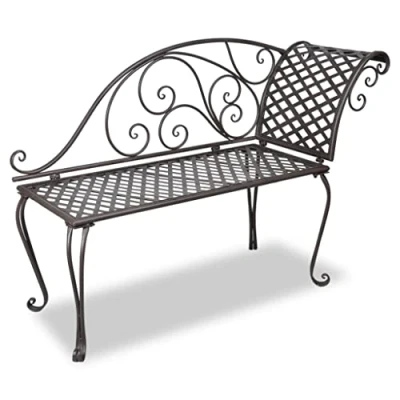 Abbildung von vidaXL Gartenbank Chaiselongue Eisenbank Parkbank Sitzbank Bank Gartenmöbel