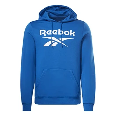 Abbildung von Reebok Identity Stacked LOGO Kapuzenpullover, Herren, Größe: Small, Vector blue