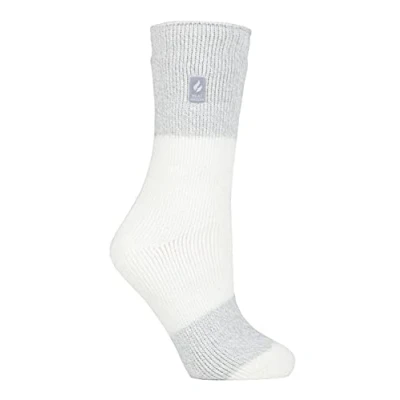 Abbildung von HEAT HOLDERS Damen Extra Warm Innen Flauschig Thermosocken für Geschenk Socken Winter (37 42, Ivory Silber (Catania))