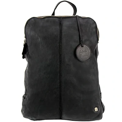 Abbildung von Roberto Romano handgefertigte Rucksack CAPRI aus Echtem Leder in schwarz 48203 Backpack, Lederrucksack, Damenrucksack Modernes Design für Freizeit, Schule, Business und Urlaub