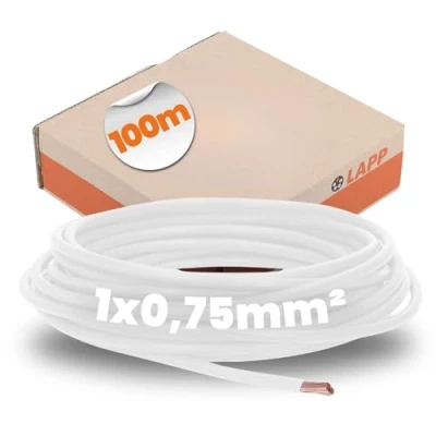 Abbildung von Lapp Kabel PVC Leitung H05V K 1 x 0,75mm² 100m Weiß