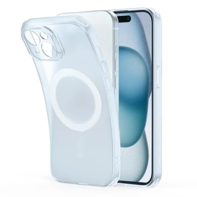 Abbildung von ESR für iPhone 15 Hülle, klares Silikon Case mit MagSafe, stoßfeste dünne Abdeckung, vergilbungsbeständige transparente TPU Handyhülle, Zero Serie, Hellblau