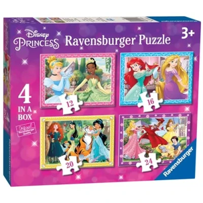 Abbildung von Disney Puzzle 4 in 1 Box Princess Ravensburger Kinder Puzzle, 24 Puzzleteile