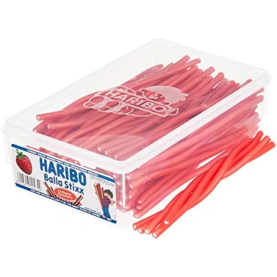Abbildung von Haribo Balla Stixx Erdbeere 150 Stück in Dose 1125 g
