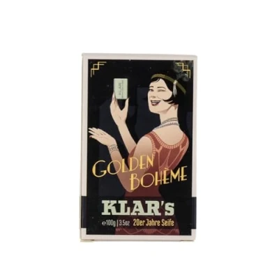 Abbildung von Klar Seifen 20er Retro Seife Golden Bohème 100g, Cosmos zertifiziert, palmölfrei, geeignet für normale Haut, Seife, 11158