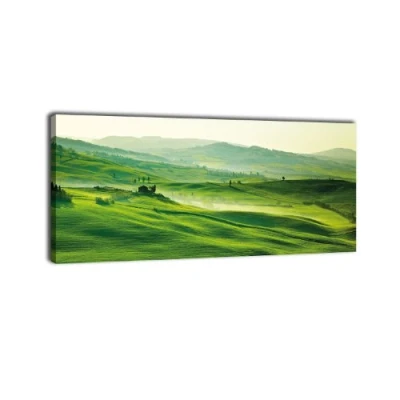 Abbildung von wandmotiv24 Leinwandbild Panorama Nr. 419 Grüne Toskana 100x40cm, Keilrahmenbild, Bild auf Leinwand, Italien, Landschaft, Toscana