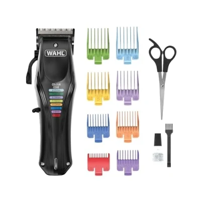 Abbildung von WAHL Animal Color Pro, Wiederaufladbare Tierschermaschine, Schermaschinen mit farbcodierten Aufsteckkämmen, Vollhaarpflege für Hunde, geräuscharm, Netz Akkubetriebene schwarz