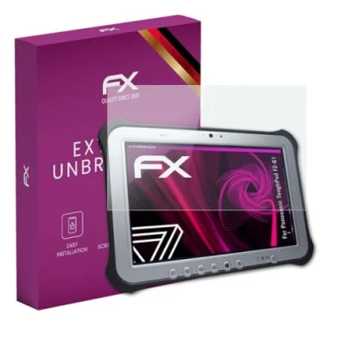Abbildung von atFoliX Glasfolie kompatibel mit Panasonic ToughPad FZ G1 Panzerfolie, 9H Hybrid Glass FX Schutzpanzer Folie