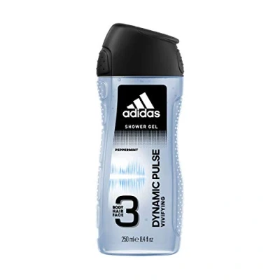 Abbildung von adidas Dynamic Pulse Duschgel 3in1 Der erfrischende Pfefferminz Kick für Körper, Haare &amp; Gesicht pH hautfreundlich 3er Pack (3 x 250 ml)