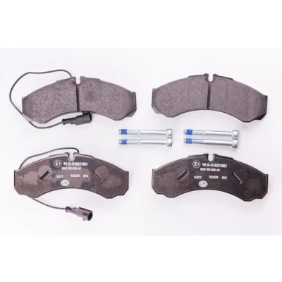 Abbildung von HELLA 8DB 355 005 431 Bremsbelagsatz mit integriertem Verschleißwarnkontakt Bremssattelschrauben Zubehör IVECO: DAILY 3 Kasten/Kombi