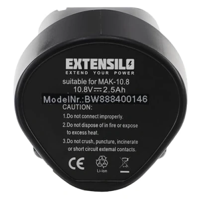 Abbildung von EXTENSILO Akku Ersatz für Makita BL1013, BL1014 Elektrowerkzeug (2500 mAh, Li Ion, 10,8 V)