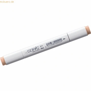 Abbildung von COPIC Classic Marker Typ E 11, Bareley Beige, professioneller Layoutmarker, mit einer breiten und feinen Spitze