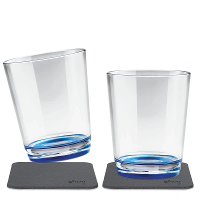 Abbildung von Silwy Lunes à boire magnétiques réutilisables 0,25 L (ensemble de 2) Lui Bleu